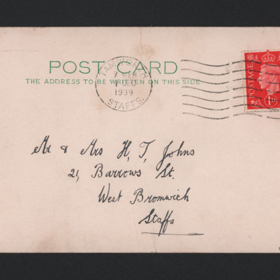 Postcard from George Shephard Johns